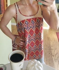 XXI Print Net Mesh Tank Top